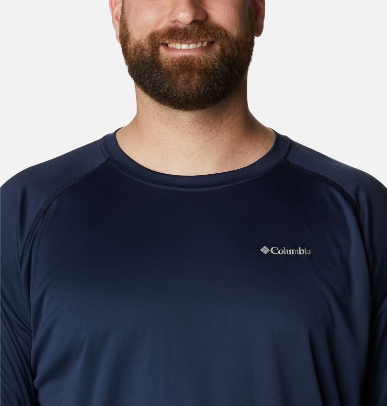Men's Columbia Fork Stream Long Sleeve Sweatshirts Navy | Plus Size CA-GC8L0